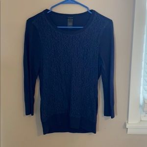Ann Taylor Lace 3/4 Sleeve Sweater